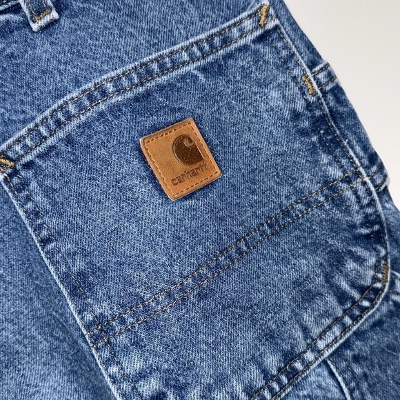 Carhartt jeans dungaree fit 38 x 30 flannel lined plaid - Picture 3 of 7